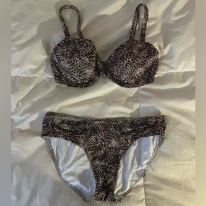 Freya leopard print bikini 32dd top and large bottom animal mob wife cheetah
